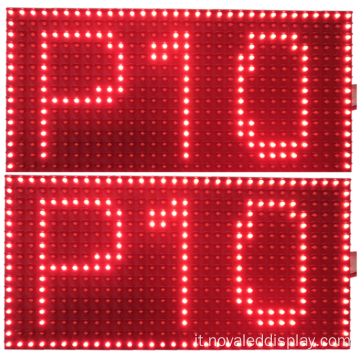 Moduli display LED monocolore P10 per esterni